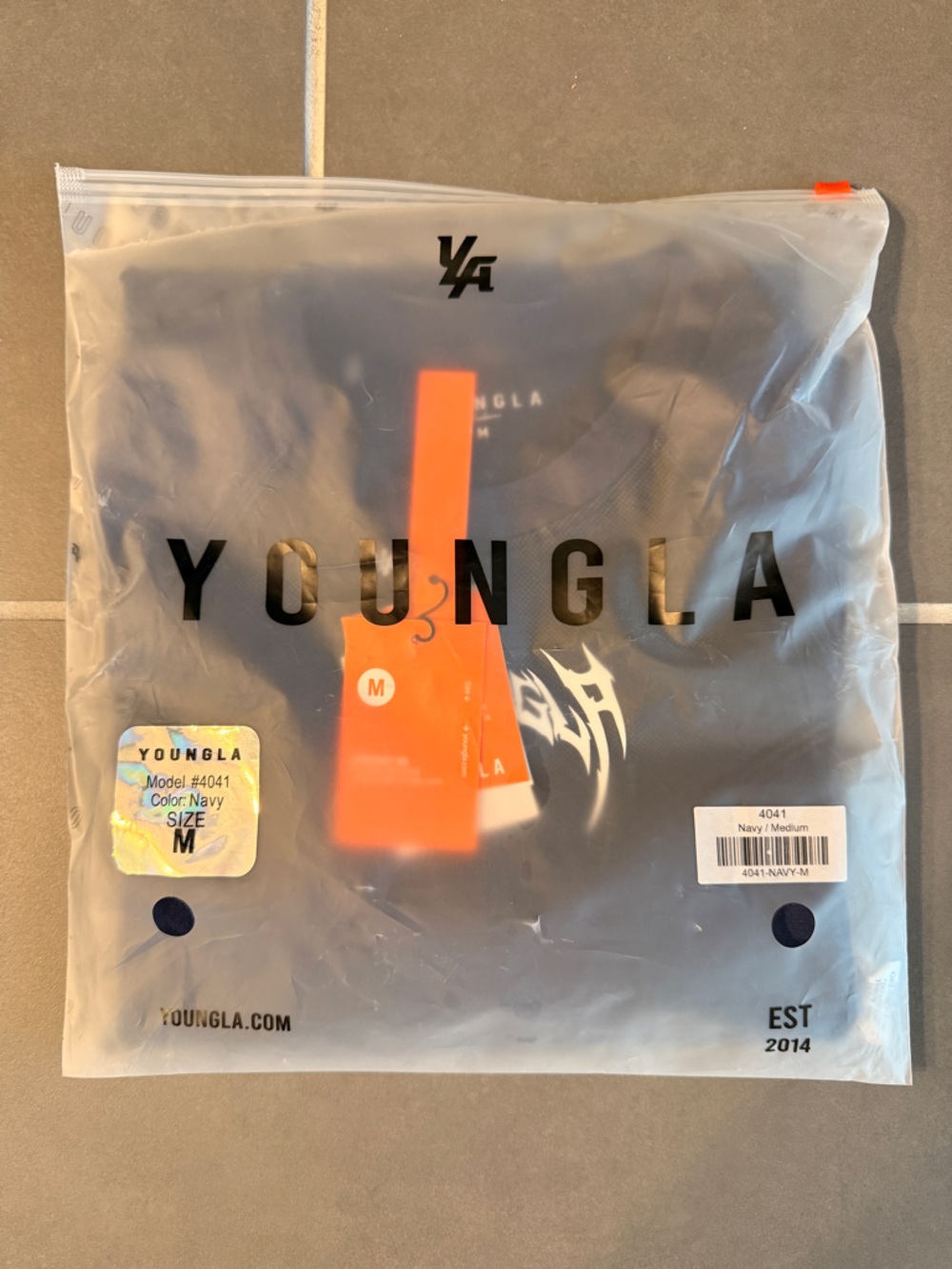 YoungLA 4041, Warrior Compression Tee, Navy, Size M, NWT - Picture 2 of 6